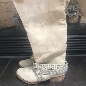 Rhinestone high boots